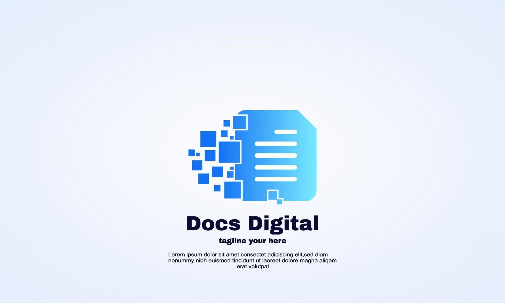 vector docs logo icona carta pixel digitale