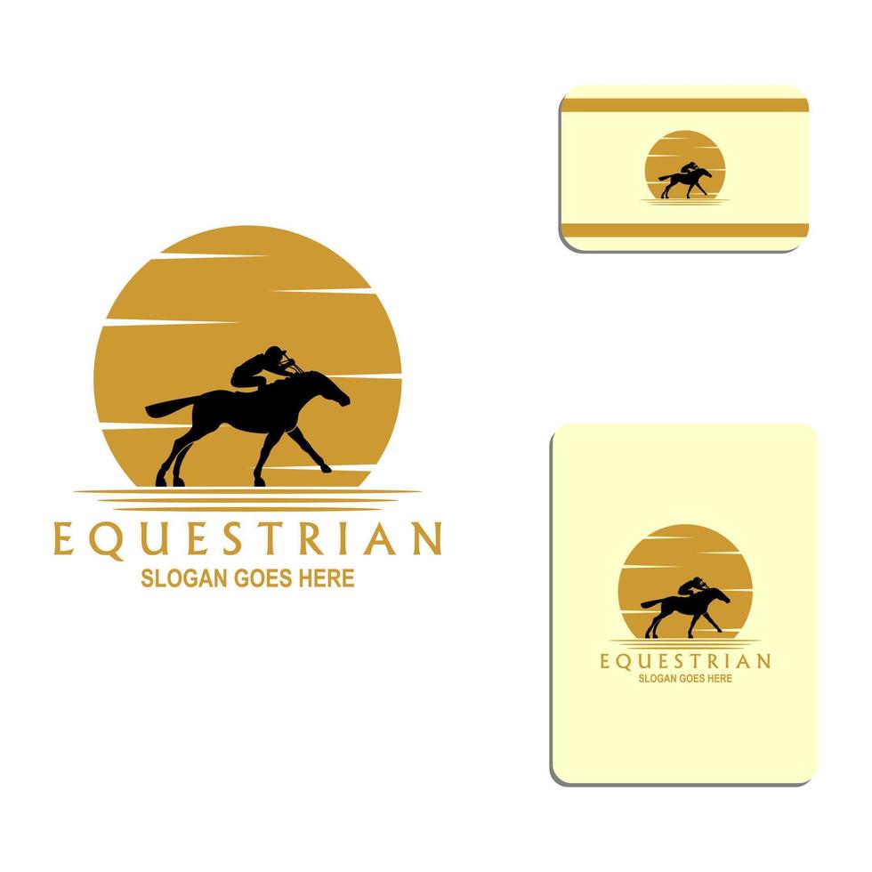 logo silhouette equestre vettore