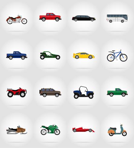 icone piane di trasporto vettoriale illustrazione