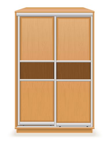 moderno armadio in legno con ante scorrevoli illustrazione vettoriale