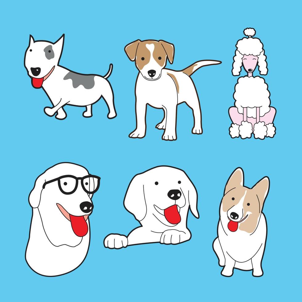set di simpatici cani illustrazione vettoriale