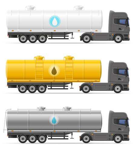 il rimorchio dei semi del camion con il carro armato per il trasporto dei liquidi vector l&#39;illustrazione