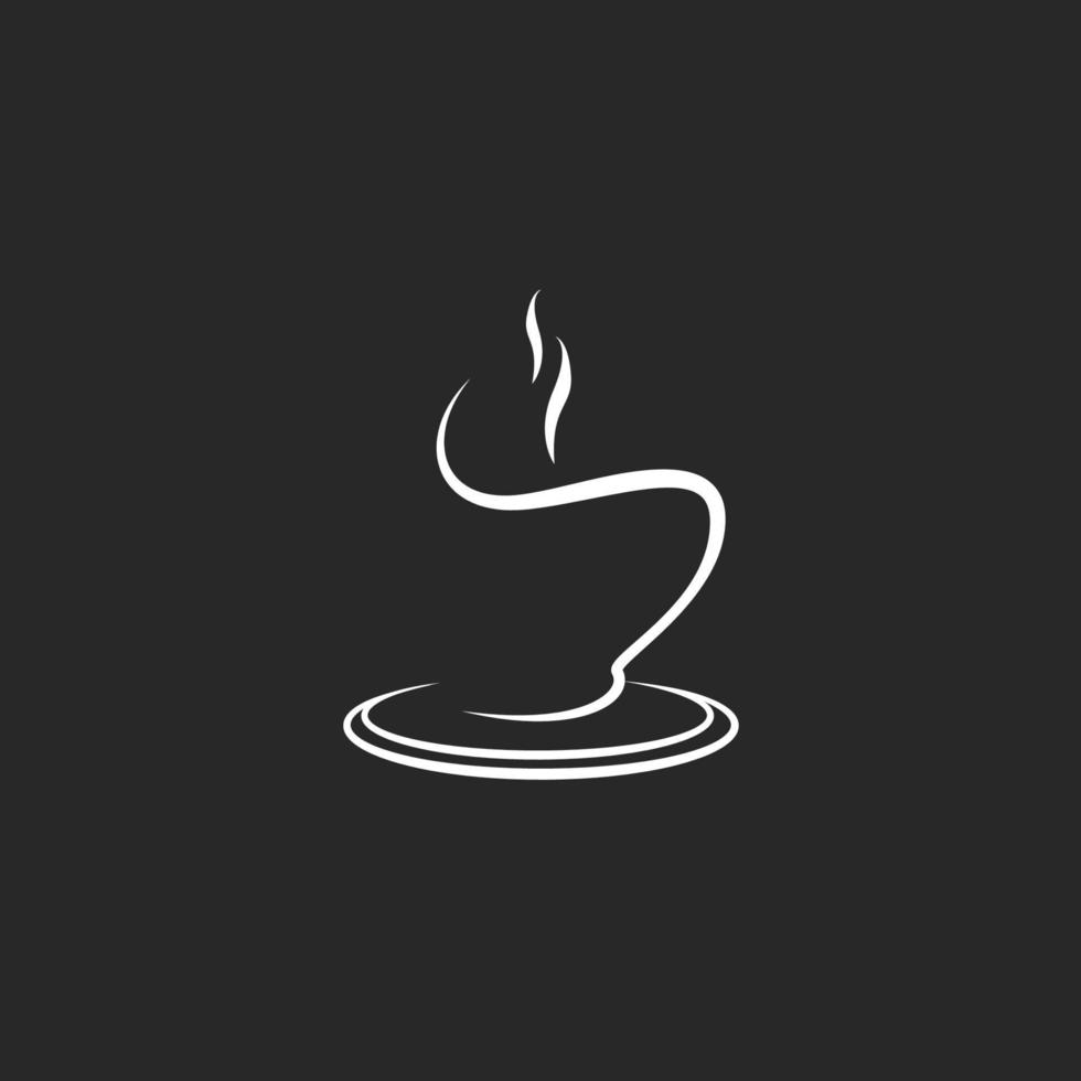 una tazza di caffè semplice vettore in bianco e nero