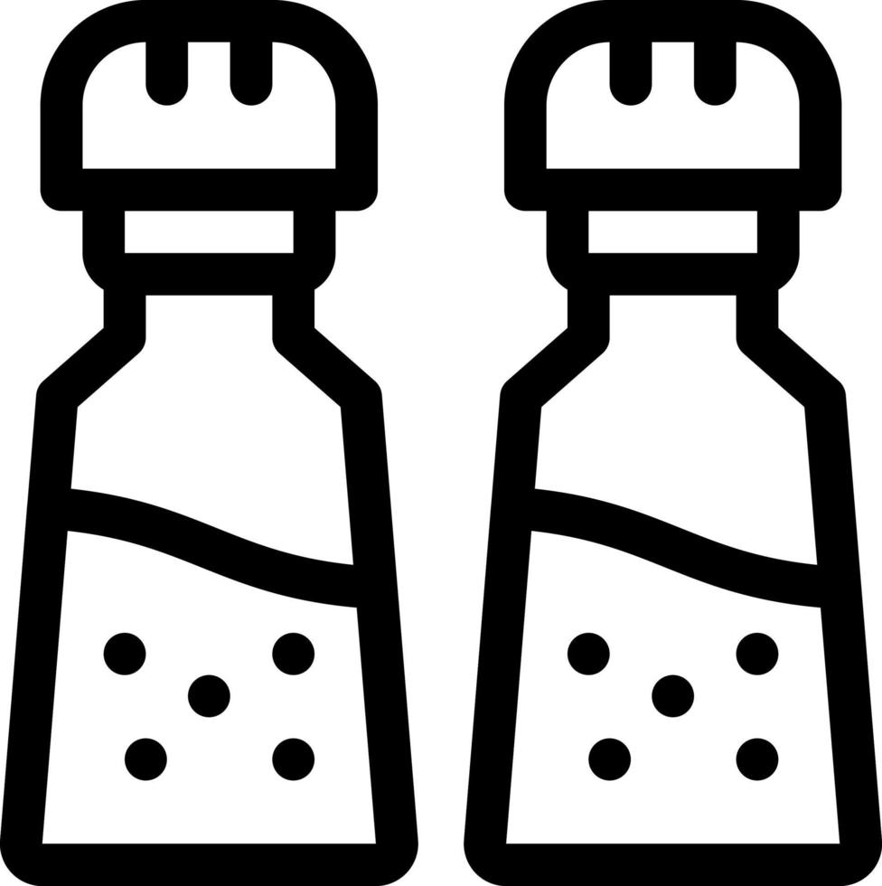illustrazione dell'icona della linea di sale e pepe vettore