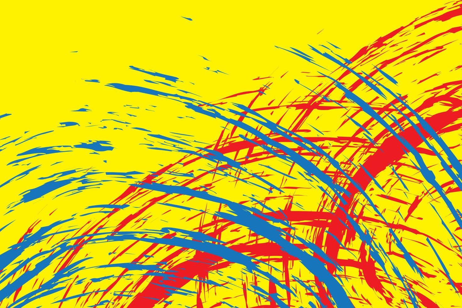 sfondo colori primari, blu, rosso e giallo. Design moderno arte colorata con stile pennello. illustrazione vettoriale. vettore