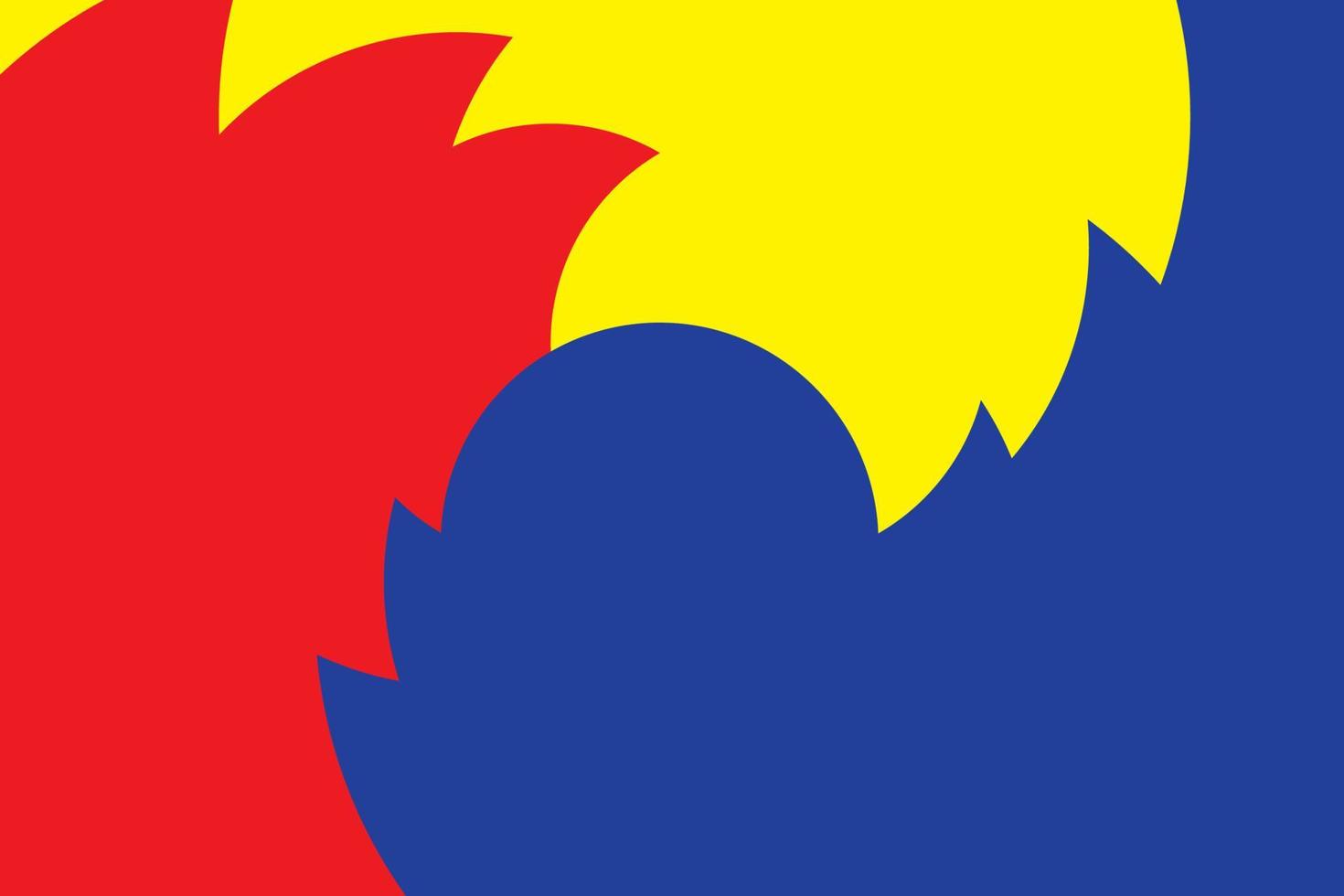 sfondo di colori primari, blu, rosso e giallo con forma geometrica. illustrazione vettoriale. vettore
