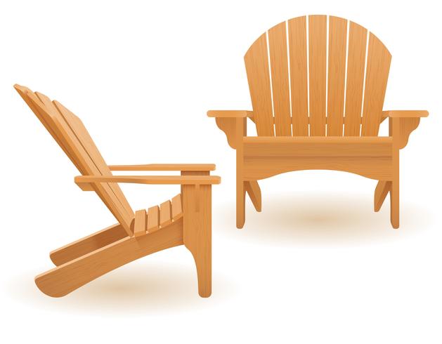 sedia a sdraio lettino poltrona da spiaggia o giardino fatta di illustrazione vettoriale in legno