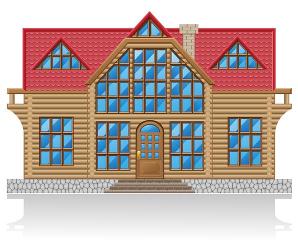illustrazione vettoriale di casa in legno