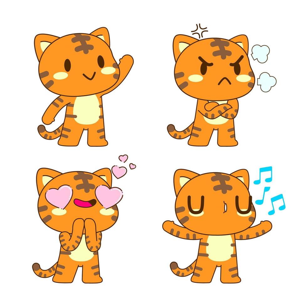 illustrazione di set vettoriale simpatico gattino
