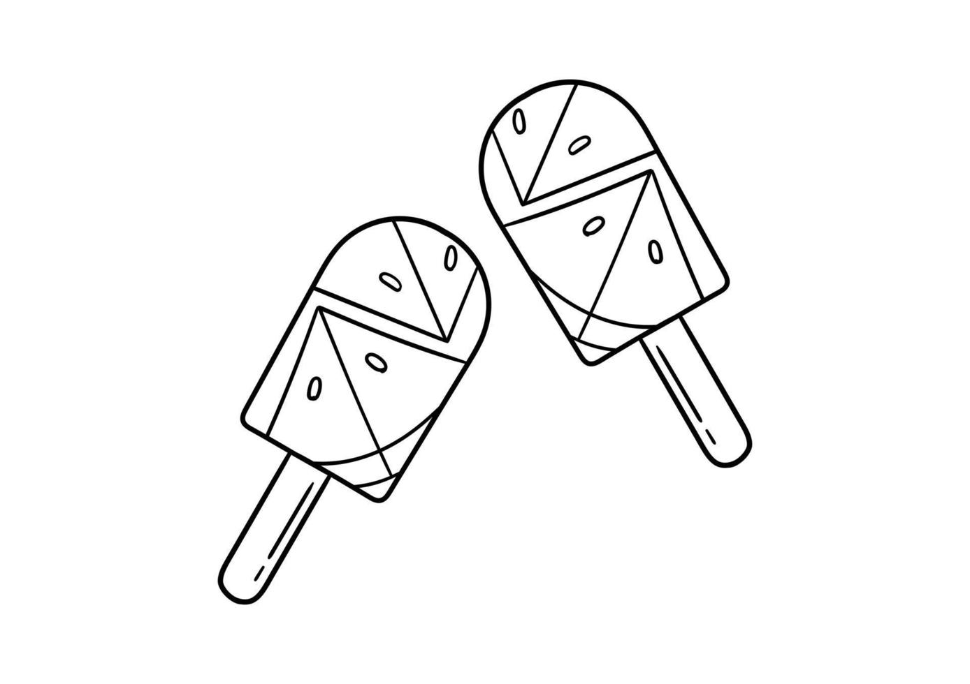gelato di anguria disegnato a mano vettore