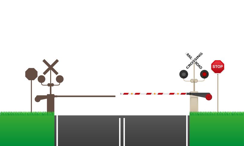 illustrazione vettoriale di attraversamento della ferrovia