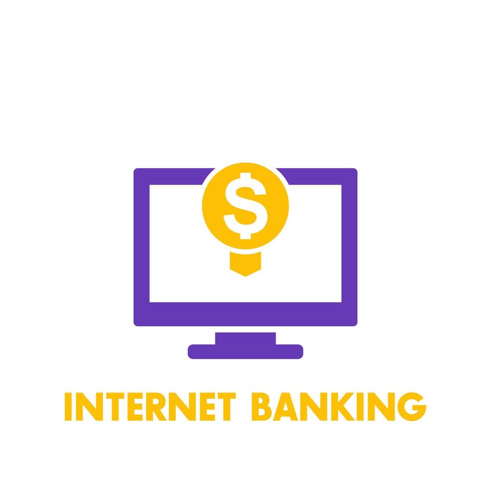 icona di internet banking, pittogramma vettoriale