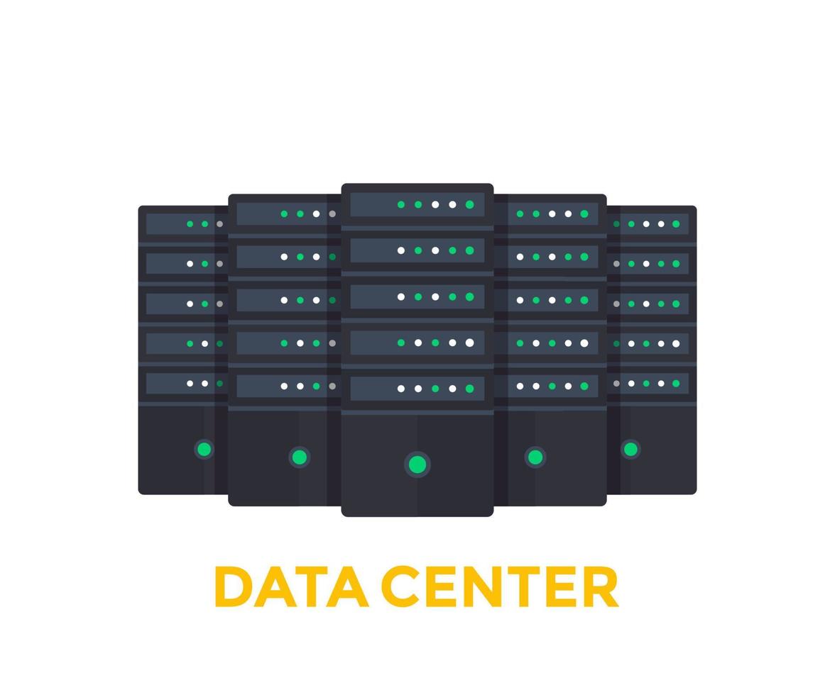 server, illustrazione vettoriale di big data center