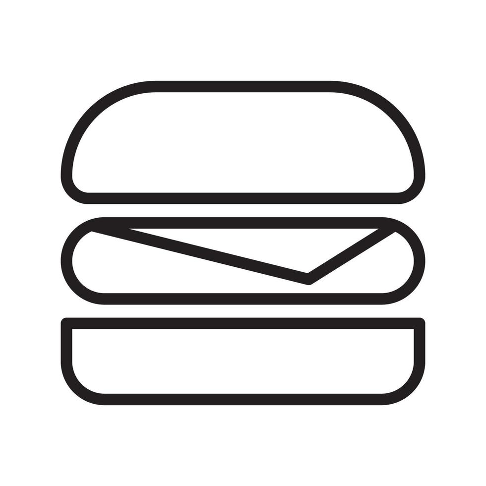 linea di vettore di hamburger per web, presentazione, logo, simbolo dell'icona.