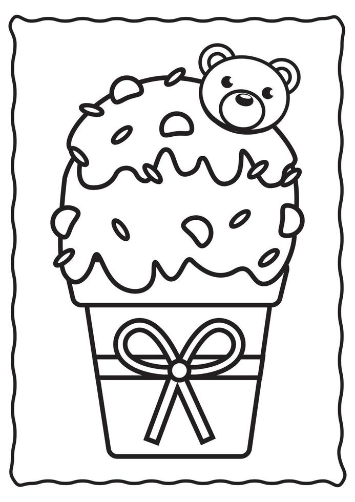 pagine da colorare gelato attività prescolare libro da colorare vector