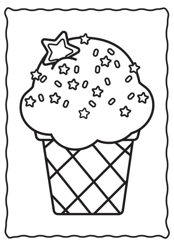 pagine da colorare gelato attività prescolare libro da colorare vector