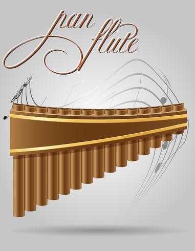illustrazione vettoriale di stock strumenti pan vento flauto musicale