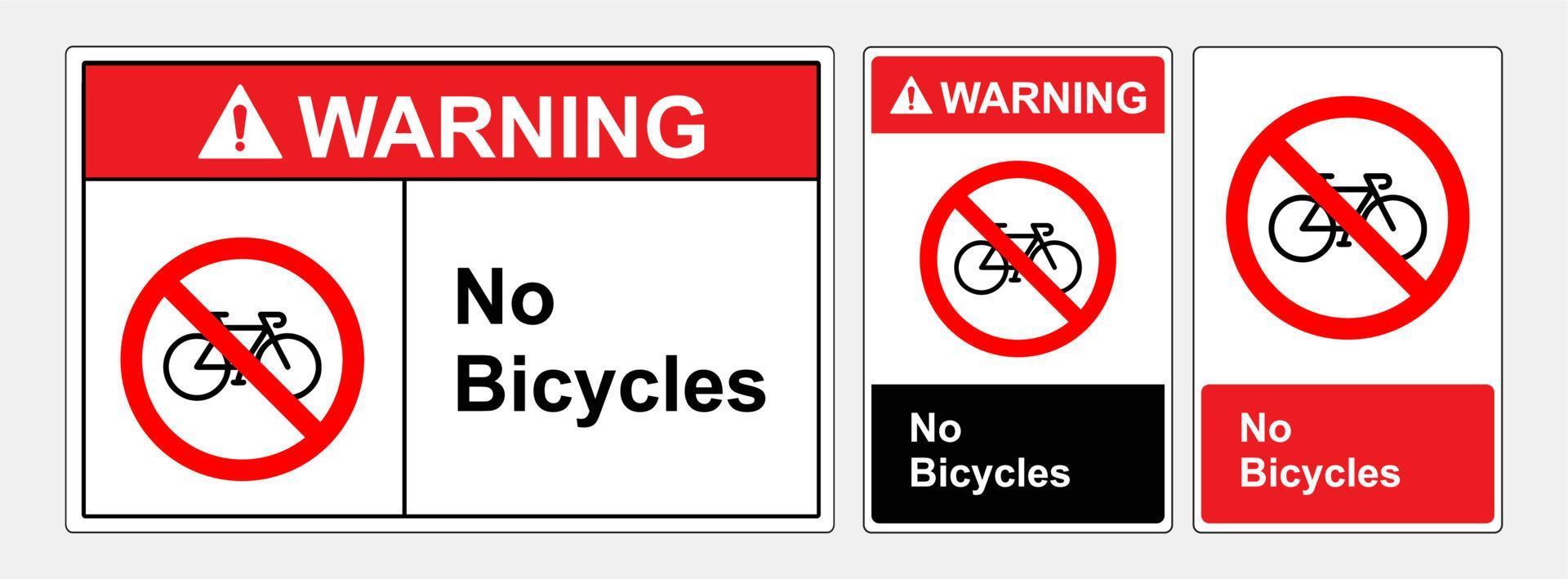 è vietato l'ingresso alle biciclette. segno simbolo, illustrazione vettoriale. etichetta .eps10 vettore