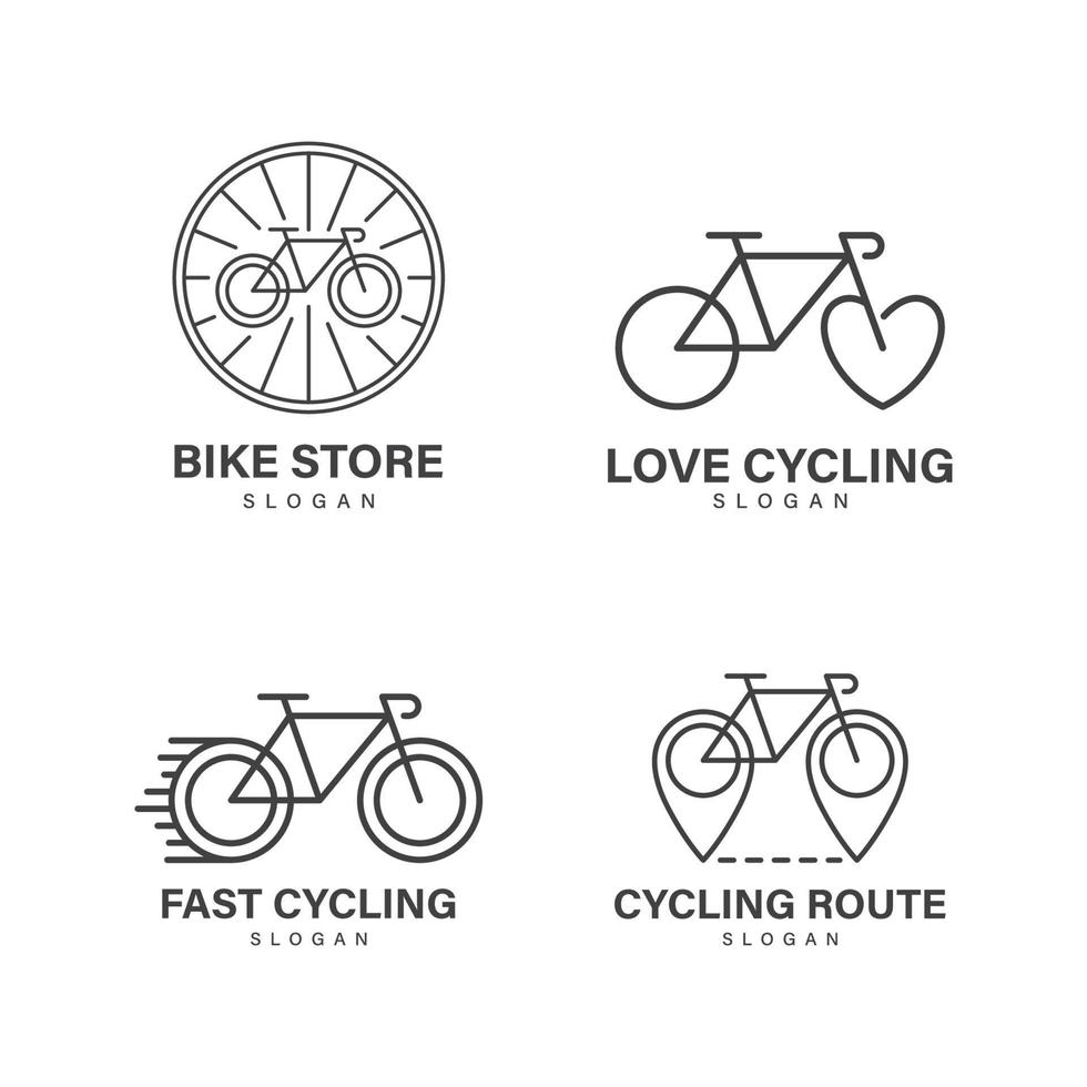 modello di progettazione del vettore del logo della bicicletta della collezione