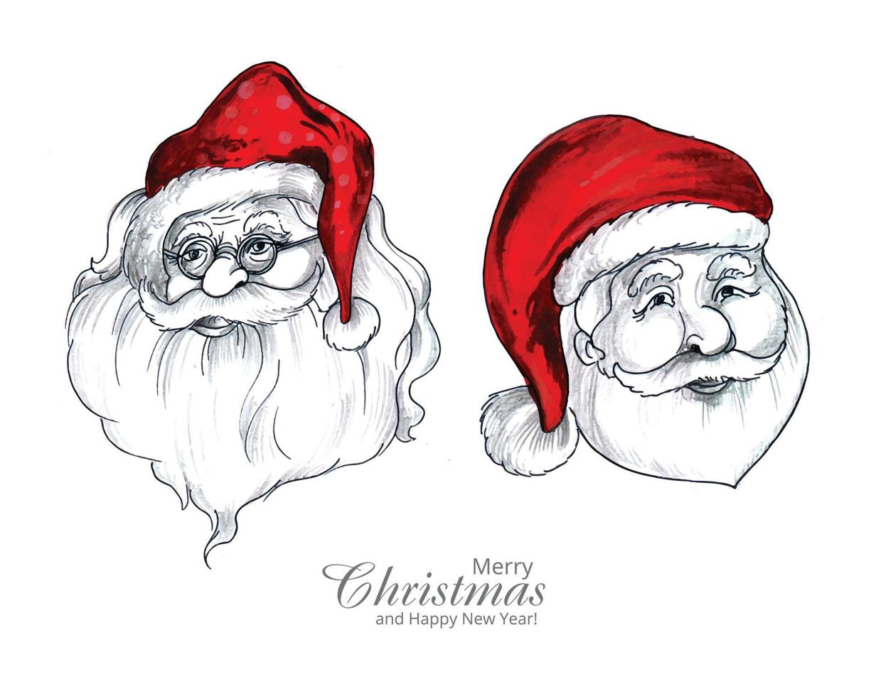 bellissimo design del viso di babbo natale vettore