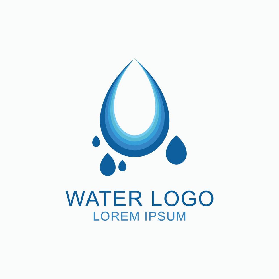 vettore di design del logo di colore blu goccia d'acqua