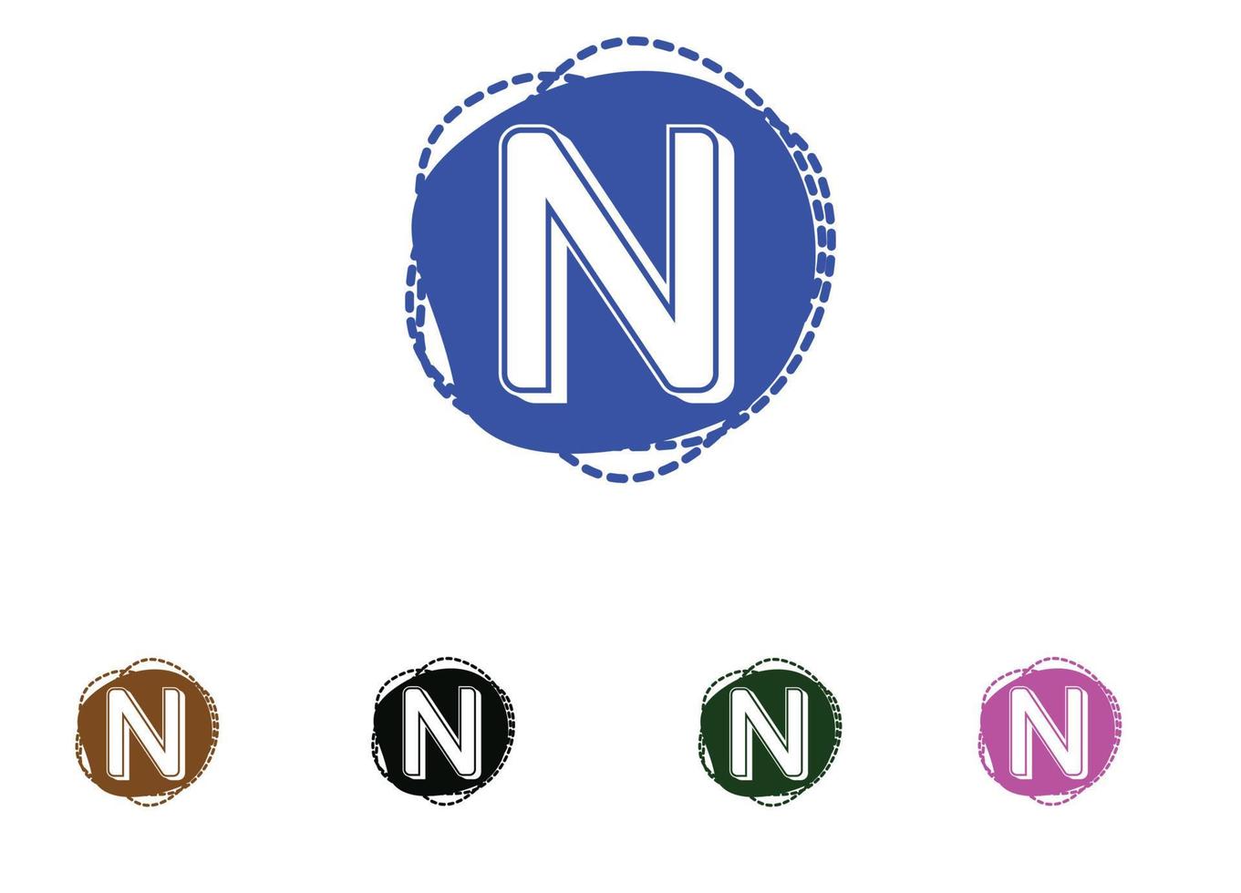logo della lettera n e modello di progettazione dell'icona vettore