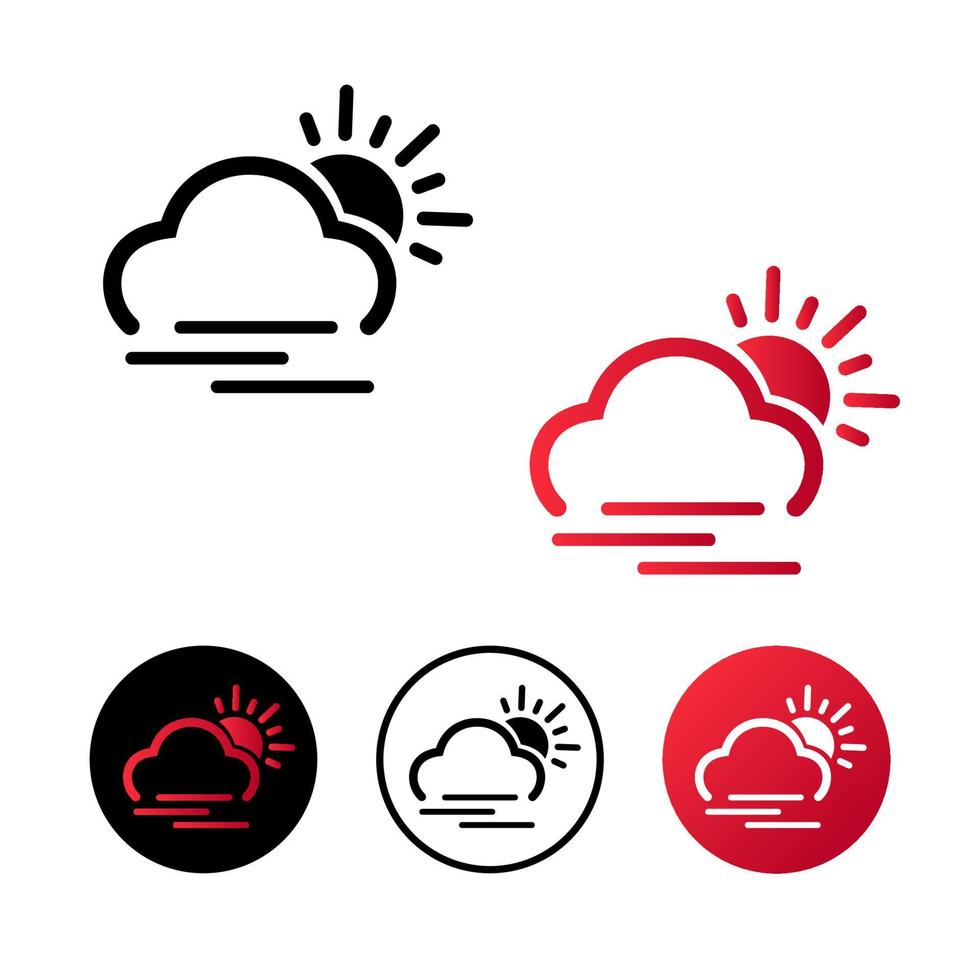 illustrazione astratta dell'icona della nebbia della nuvola di giorno vettore