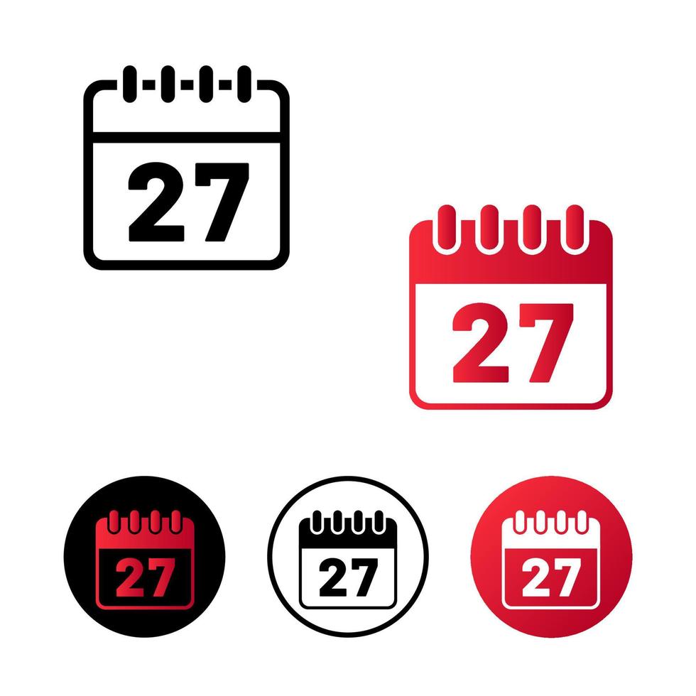 illustrazione dell'icona del giorno del calendario 27 vettore