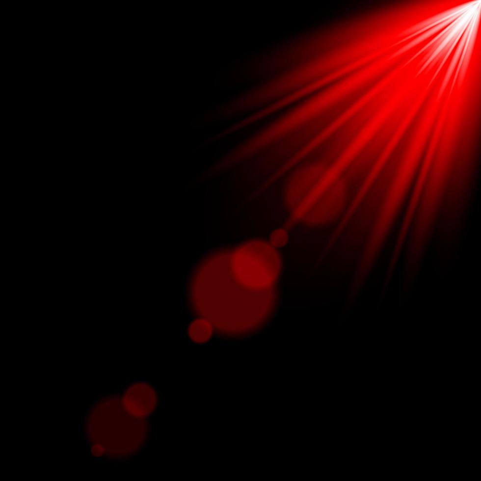riflesso lente effetto luce rossa bagliore illuminato vettore