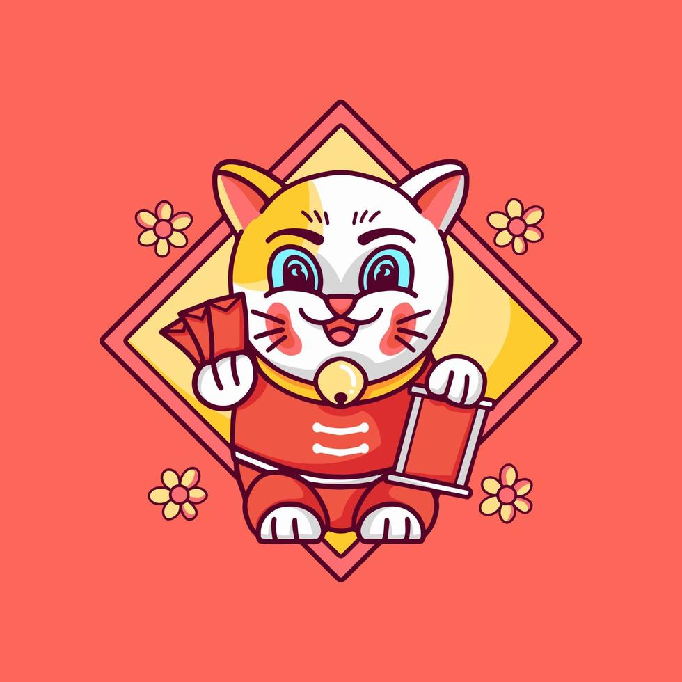 gatto capodanno cinese vettore