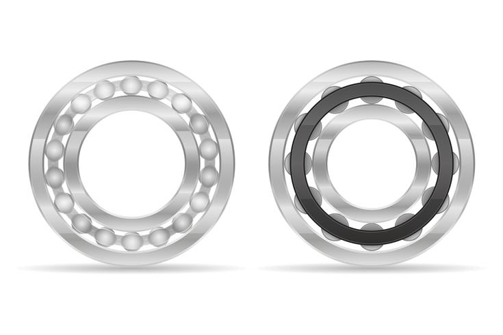 illustrazione vettoriale di metallo palla e cuscinetto a rulli