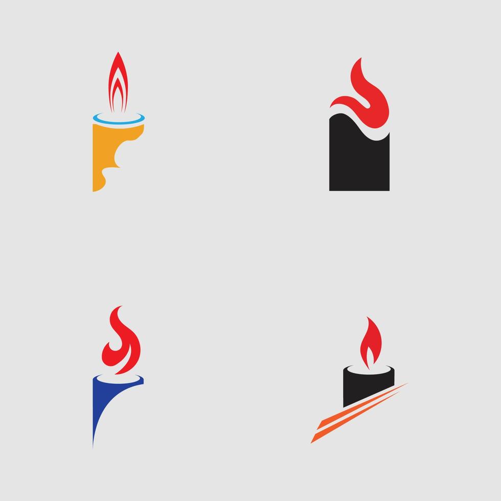 set di icone a lume di candela logo design template vettoriale