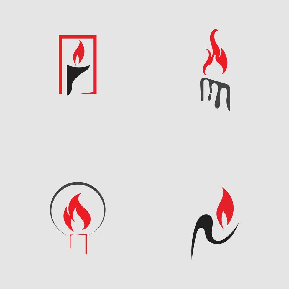 set di icone a lume di candela logo design template vettoriale