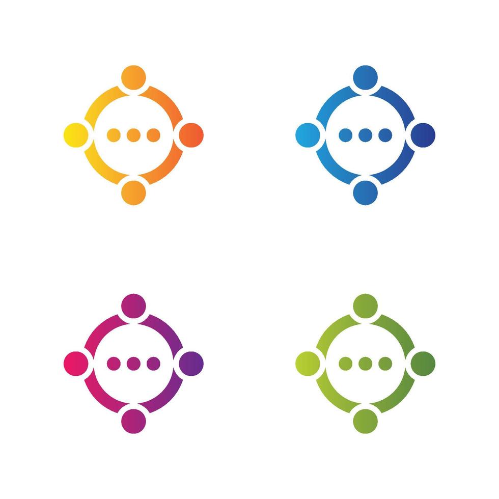 set di icone logo chat vettore