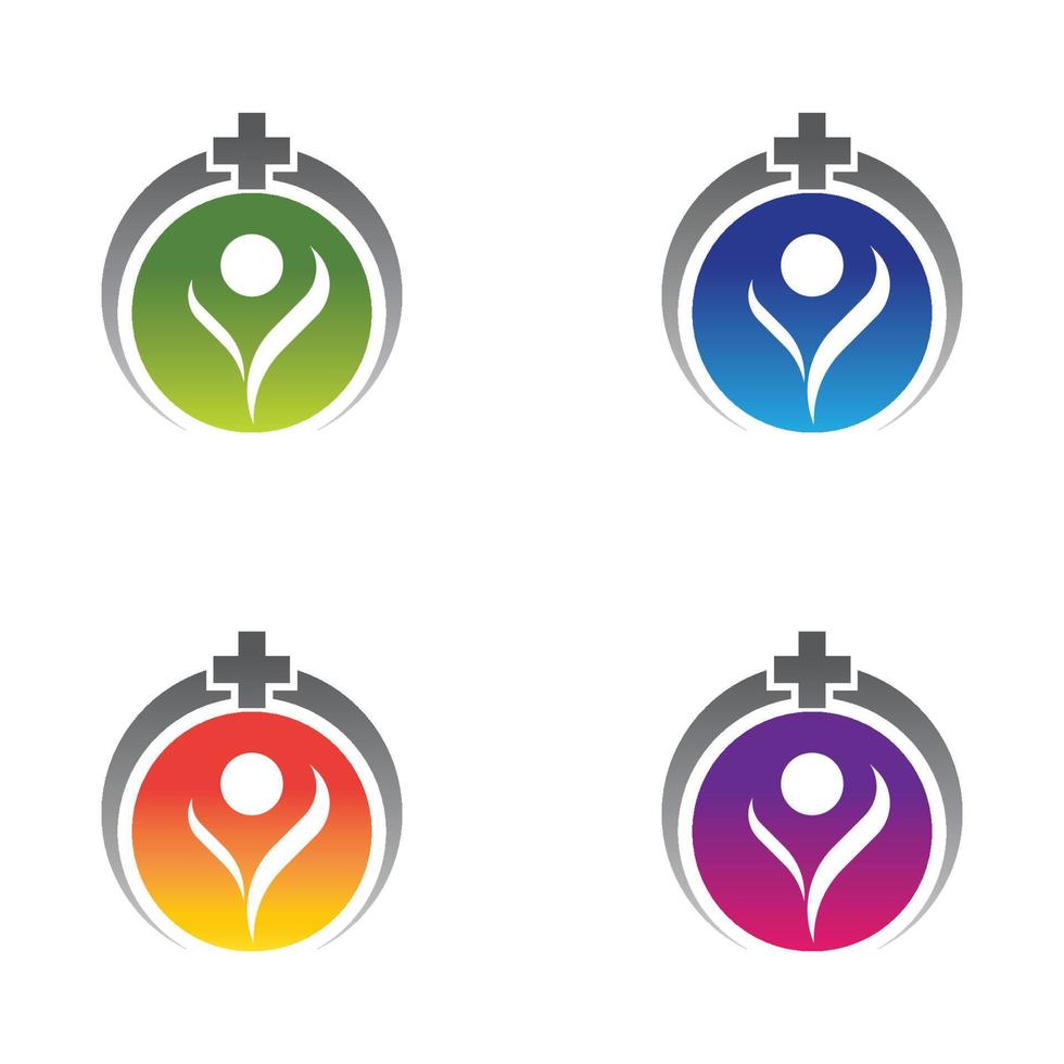 set di icone modello logo medico vettore