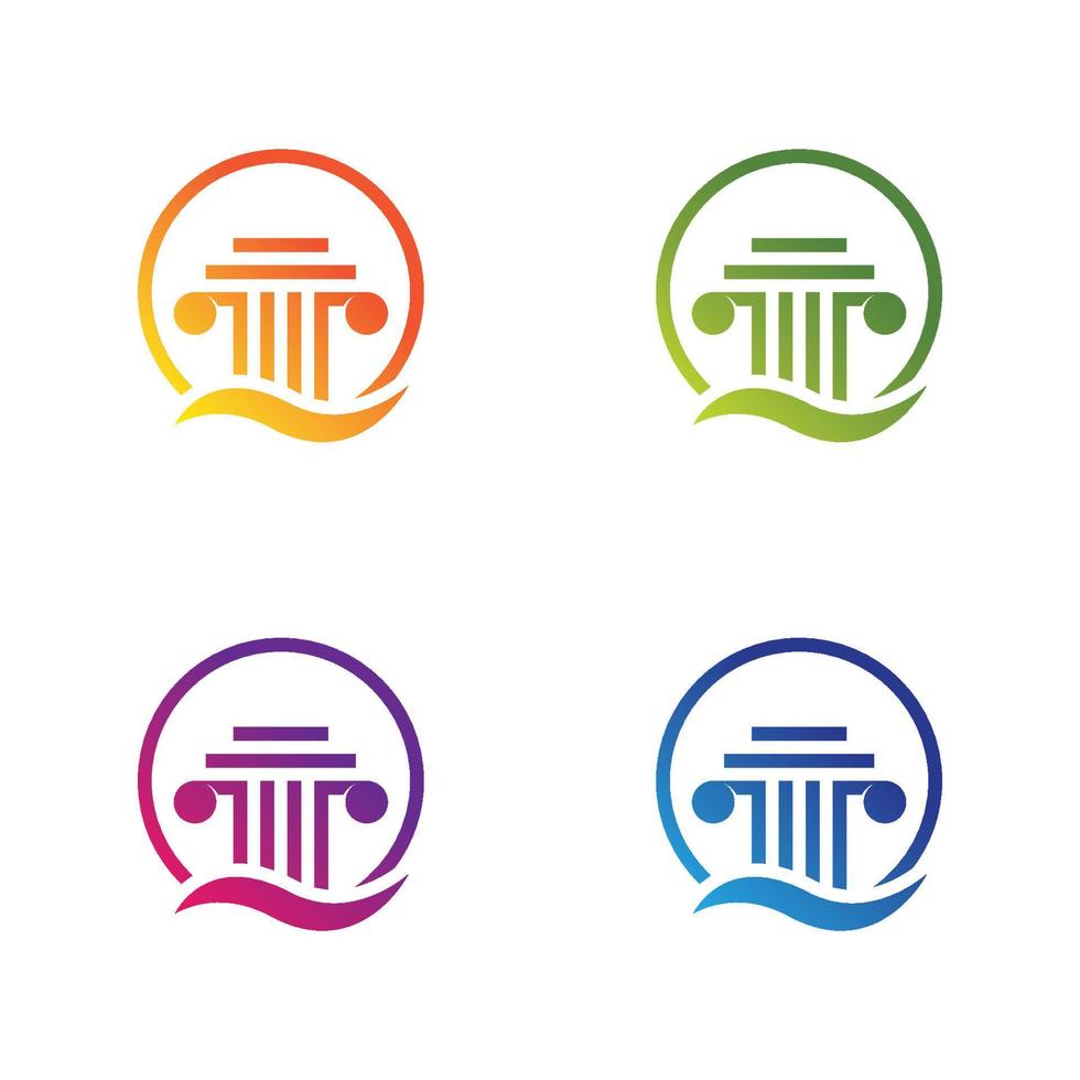 set di icone vettoriali modello logo pilastro