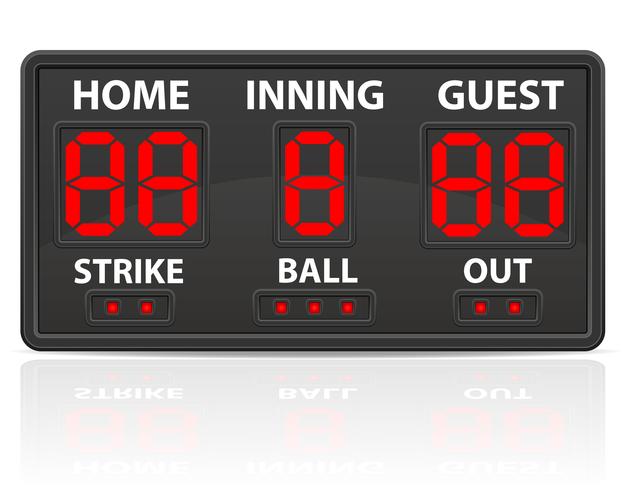 illustrazione di vettore del tabellone segnapunti digitale di sport di baseball