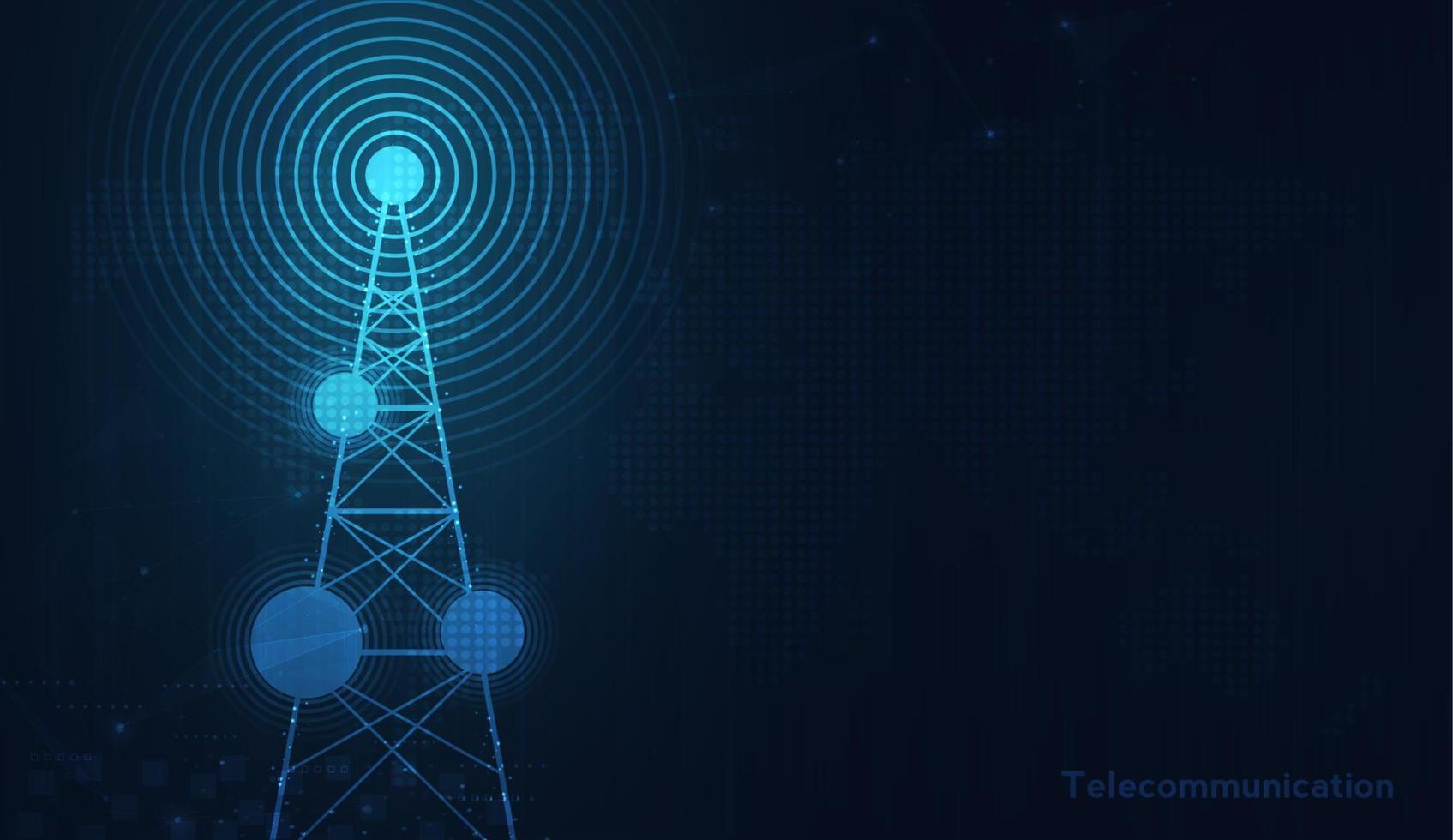 trasmettitore del segnale di telecomunicazioni, torre radio dalle linee. disegno vettoriale illustrazione.