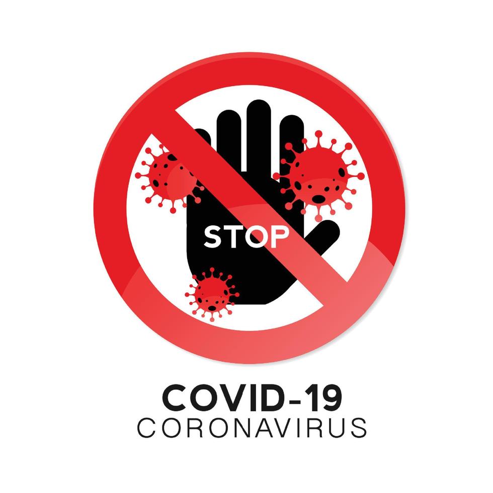 fermare il coronavirus. epidemia di coronavirus. il pericolo del coronavirus e il rischio per la salute pubblica. concetto medico con cellule pericolose. vettore