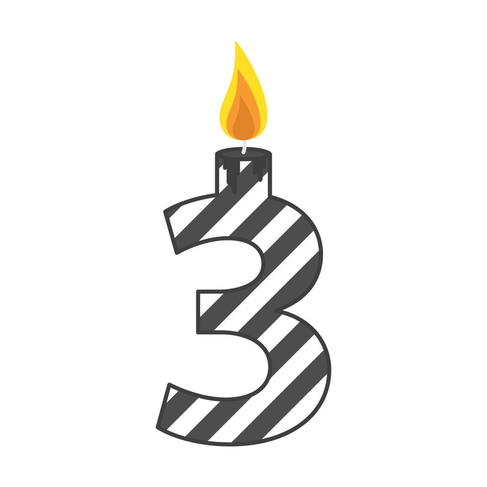 numero di candela di compleanno illustrazione piatta vettore
