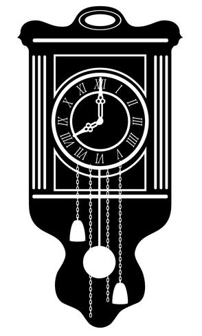 vecchia siluetta d&#39;annata del profilo dell&#39;illustrazione di vettore delle azione dell&#39;icona di retro icona nera dell&#39;orologio