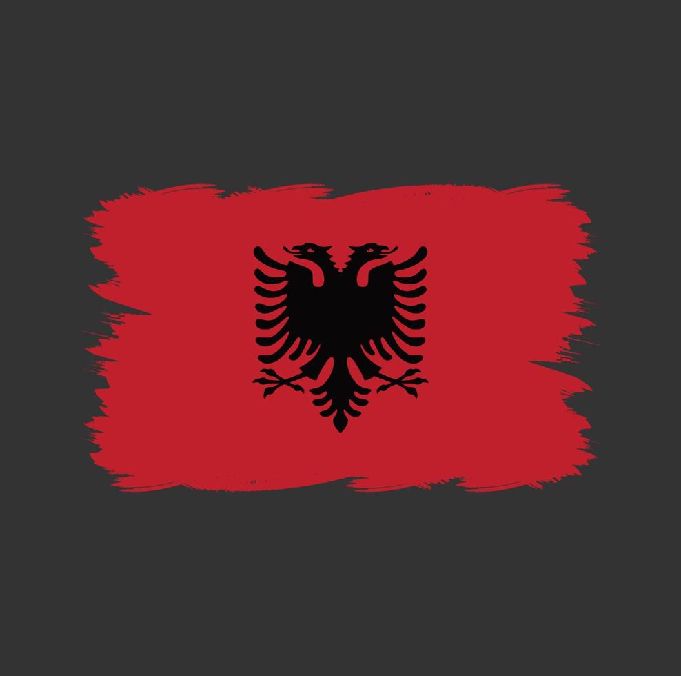 bandiera albania con pennello acquerello vettore