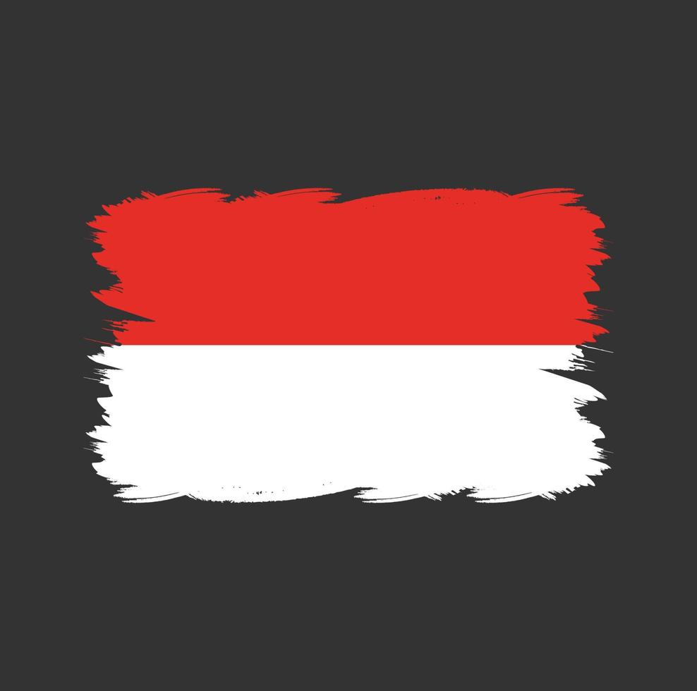 bandiera indonesia o monaco con pennello acquerello vettore