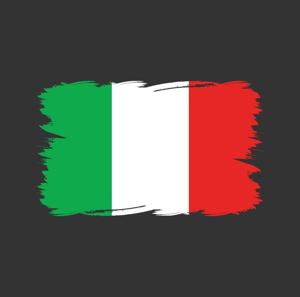 bandiera italia con pennello acquerello watercolor vettore