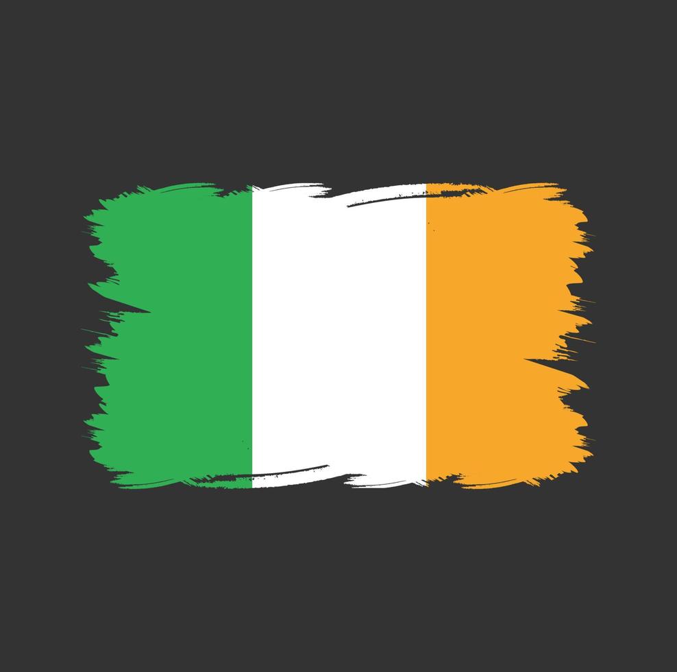 bandiera irlanda con pennello acquerello watercolor vettore