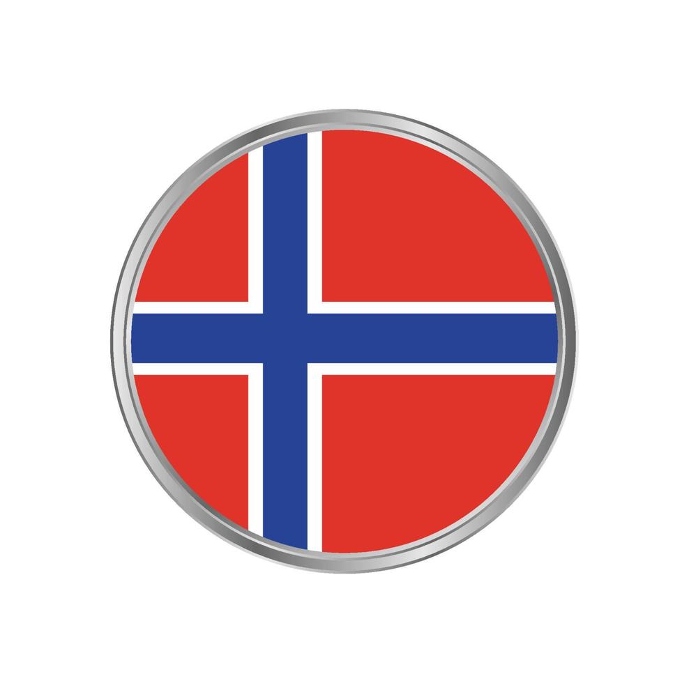 bandiera della norvegia con struttura in metallo vettore