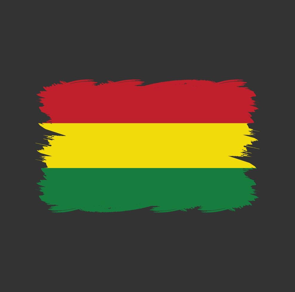bandiera della bolivia con pennello acquerello vettore