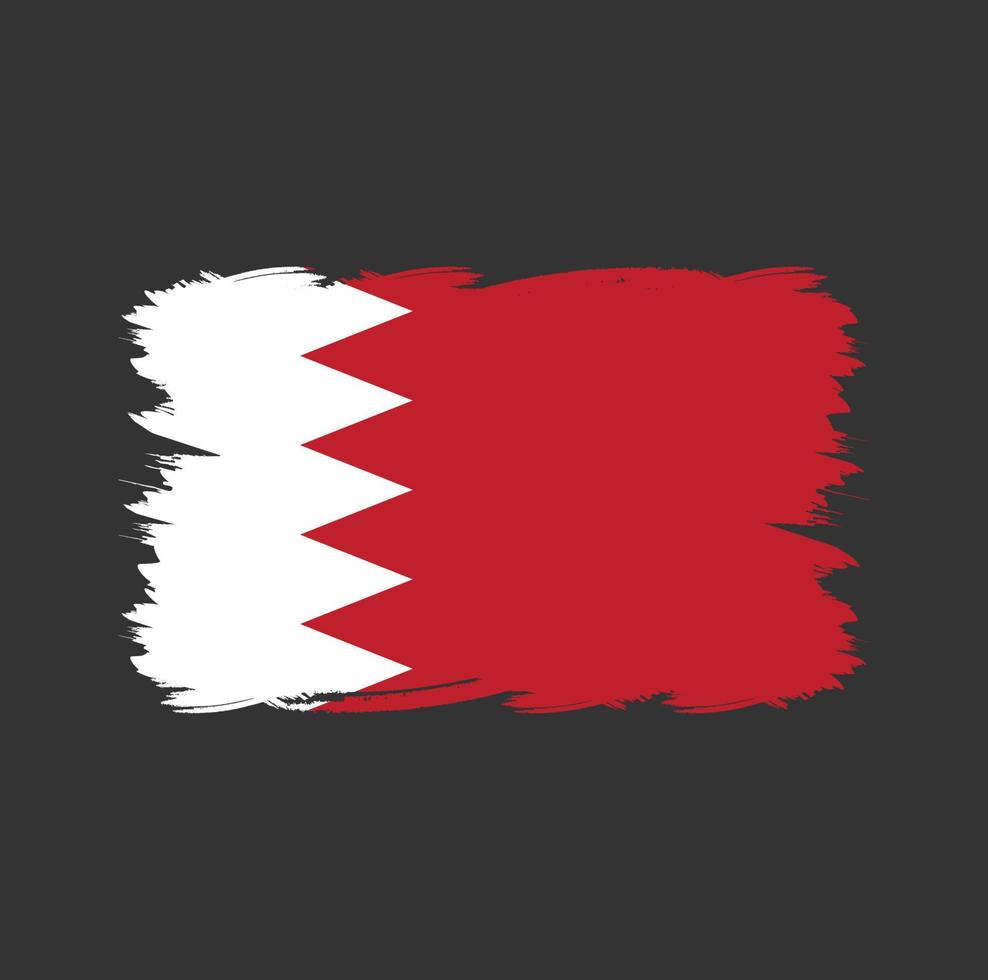 bandiera del bahrain con pennello acquerello vettore