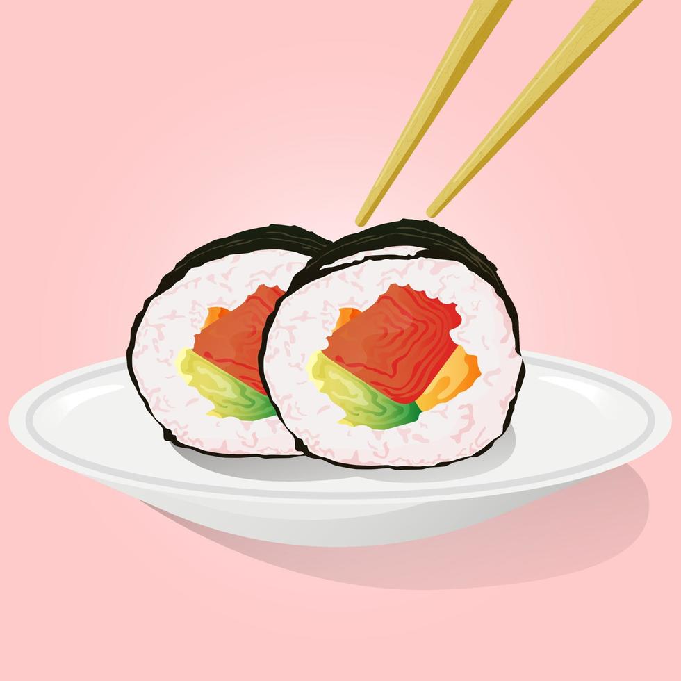 shushi maki nel disegno vettoriale