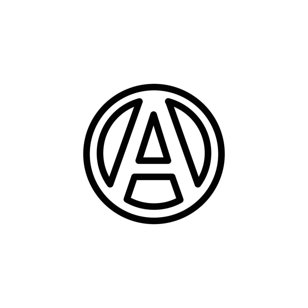 lettera iniziale a e cerchio su sfondo bianco, design del logo del modello vettoriale